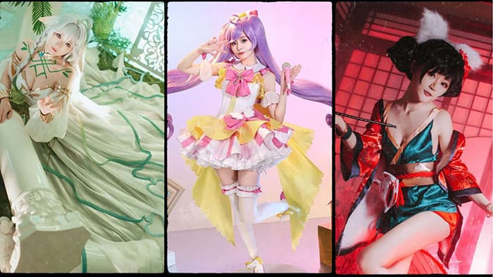 アニメキャラのコスプレを楽しむ3人の女性レイヤー|高再現度のオーダーメイド衣装