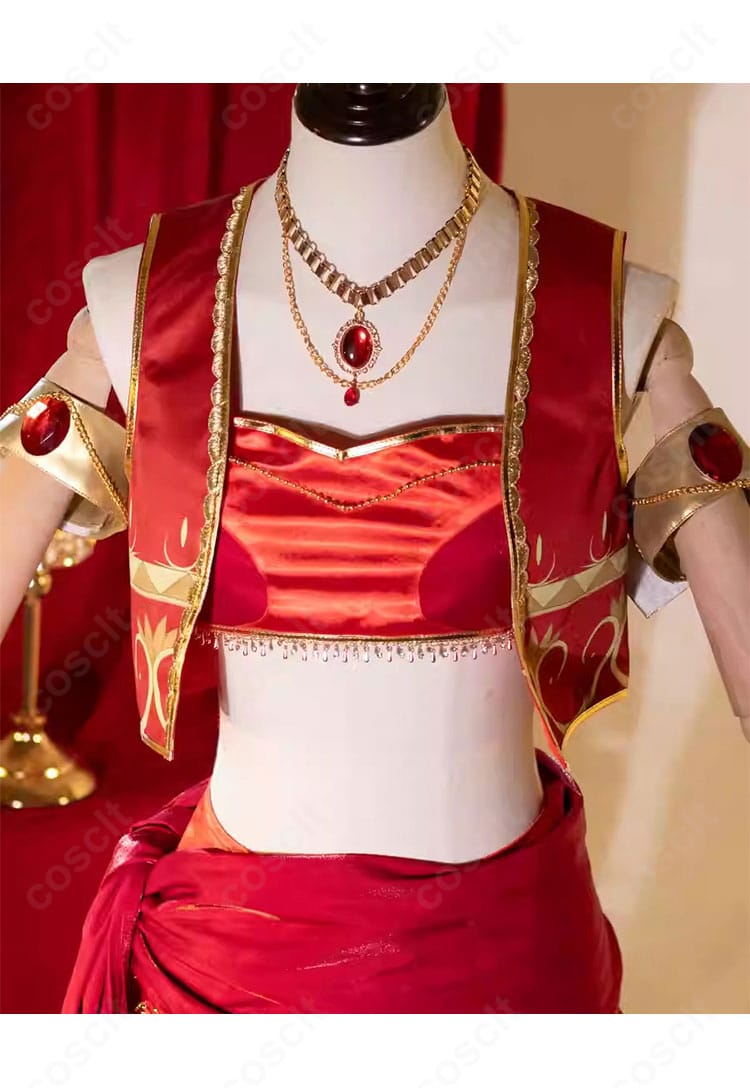 愛城華恋 千夜一夜物語ver. コスプレ衣装の刺繍と花モチーフ装飾のクローズアップ。繊細な質感が分かる一枚。