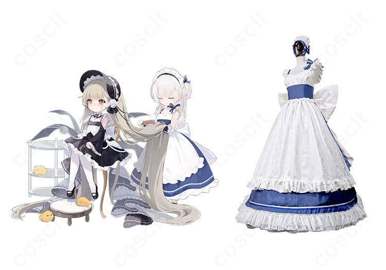 アズールレーン ベルファストのメイド服コスプレ一式 正面。キャラクターイメージに忠実な上品シルエットと装飾を確認できる画像