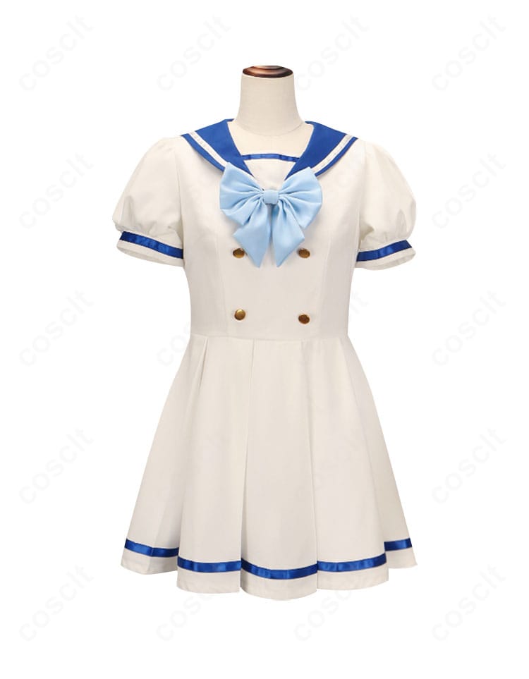 しゅごキャラ! 日奈森あむ セーラー服コスチュームの正面アップ。襟とリボン、Aラインのシルエットが確認できる写真。