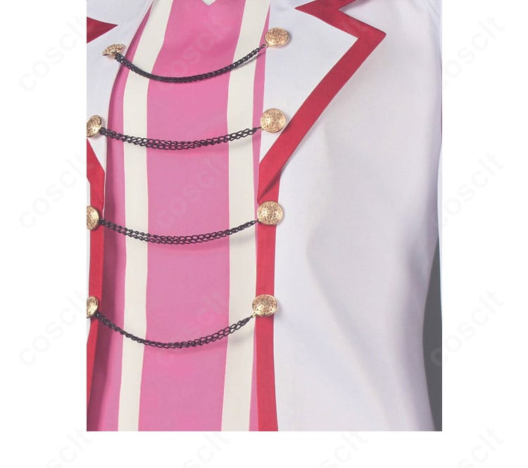 ルシファー衣装の襟元ディテール。縫製のステッチが整い、襟周りの意匠が際立つ設計。