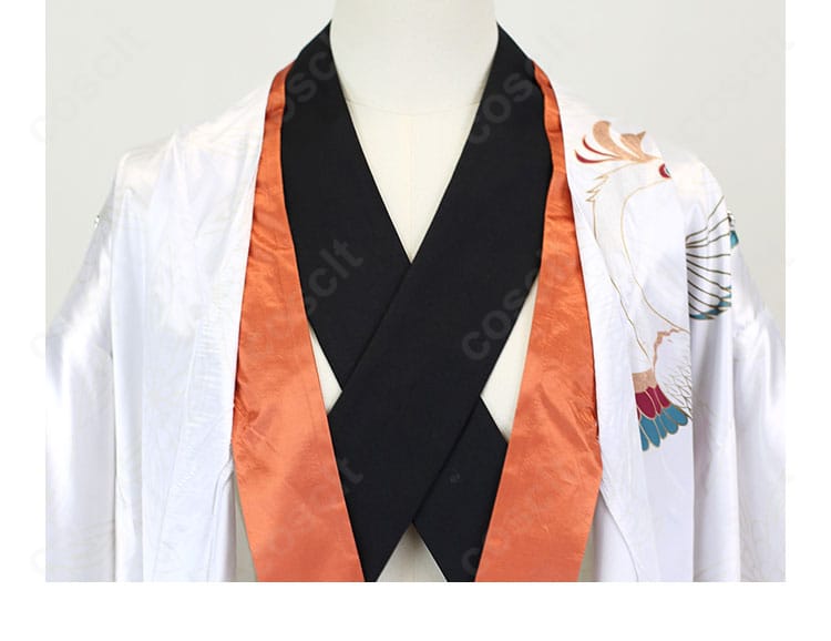 ホロライブ 小鳥遊キアラ お正月衣装の襟元クローズアップ。重ね衿の配色とステッチワークが映える仕上がり。