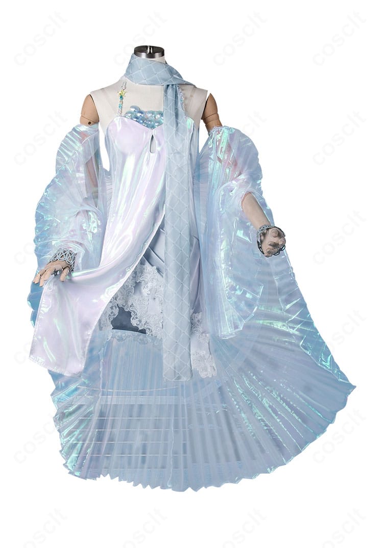 無期迷途 L.L. コスプレ衣装の正面全体。コートとワンピース、スカーフの配色と質感が分かる商品画像。