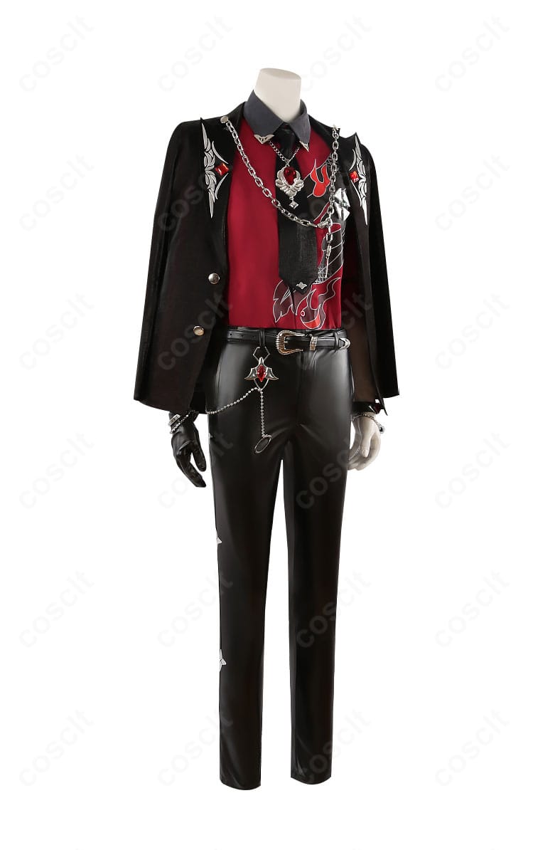 商品右側の写真｜三毛縞 斑 ドミナント衣装の横ラインとコートのハリ感ディテール