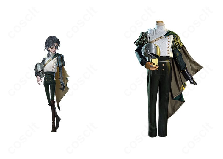 Identity V 第五人格 騎士(Knight)コスプレ衣装の正面。ゲームの雰囲気を忠実に再現した重厚シルエットが分かる合成イメージ。