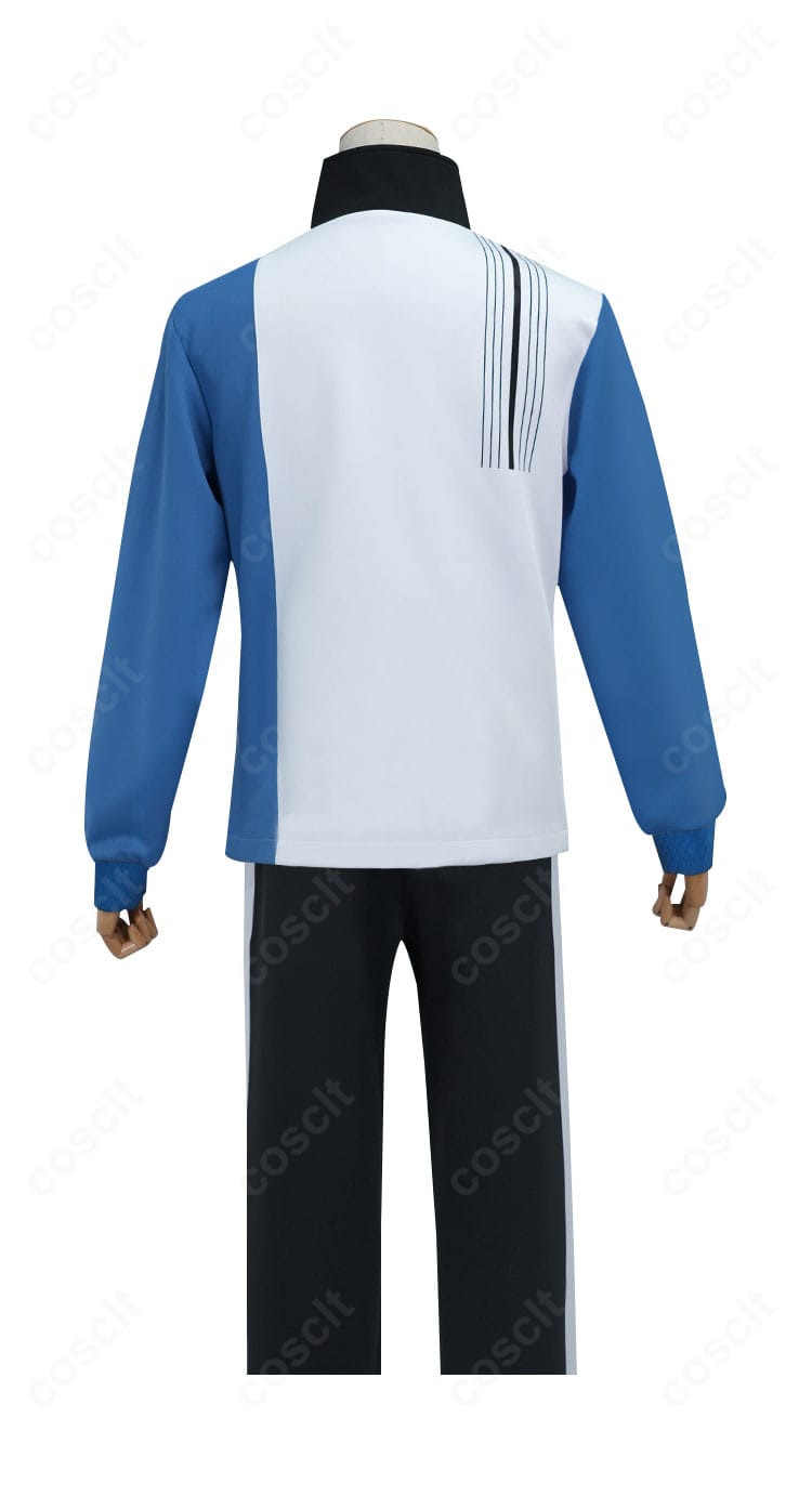 跡部景吾コスプレ衣装の背面。背中の切り替え配置と丈感が分かる氷帝学園ジャージ後ろ姿。