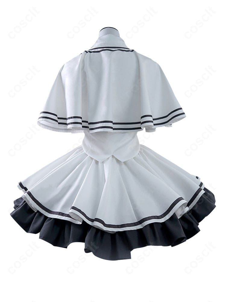 素晴らしき日々 水上由岐コスプレ衣装 背面。マントのドレープと背面カッティング、スカートプリーツの整い具合を撮影