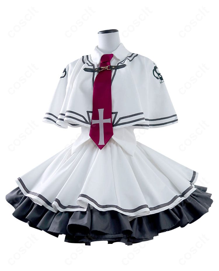 素晴らしき日々 水上由岐コスプレ衣装 側面。マントの落ち感とベストのライン、スカートのシルエットを確認できる写真