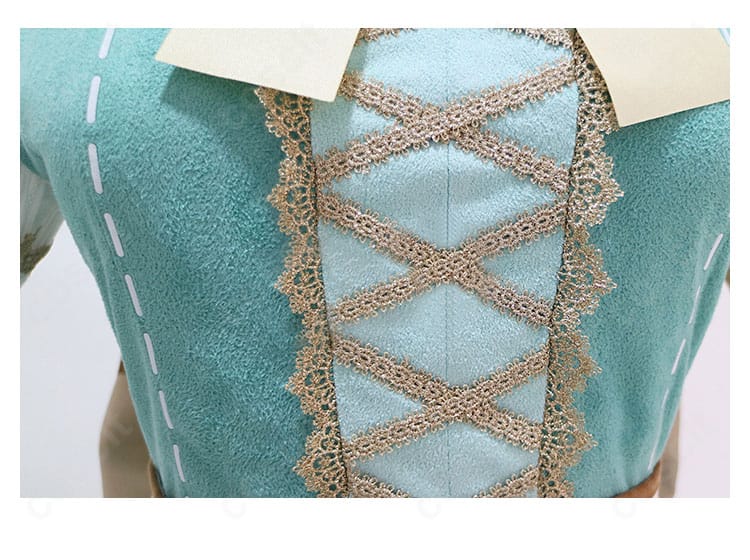 ライスシャワー 勝負服コスプレ 襟元ディテール｜襟飾りとステッチの近接画像