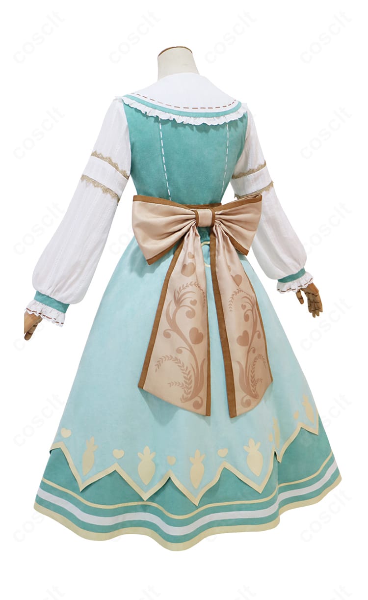 ライスシャワー 勝負服コスプレ衣装 背面ビュー｜背部蝶結びとファスナー構造