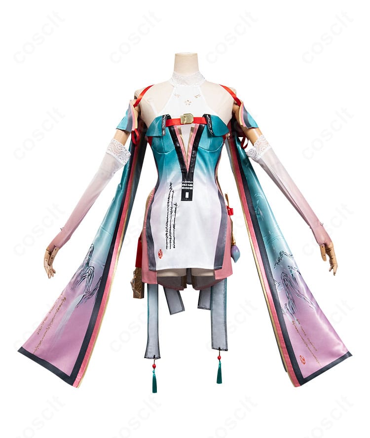 鳴潮 折枝(オリエ)コスプレ衣装の正面全体。落ち着いた色味とシャープなラインでクールな印象を表現。