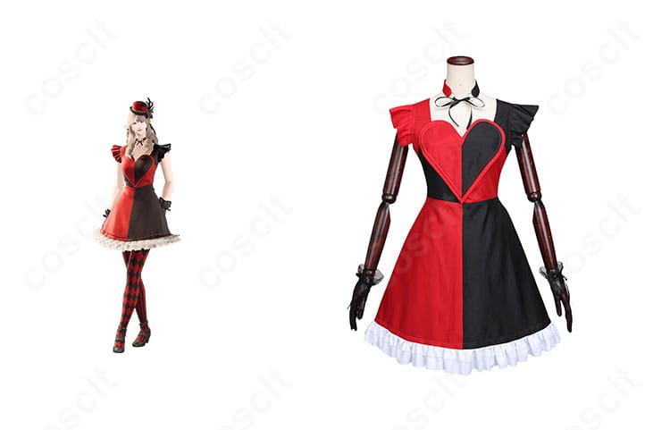 FF14 ローズ・ヴァレンティオンドレスの正面全体と参考キャラクターイメージの比較