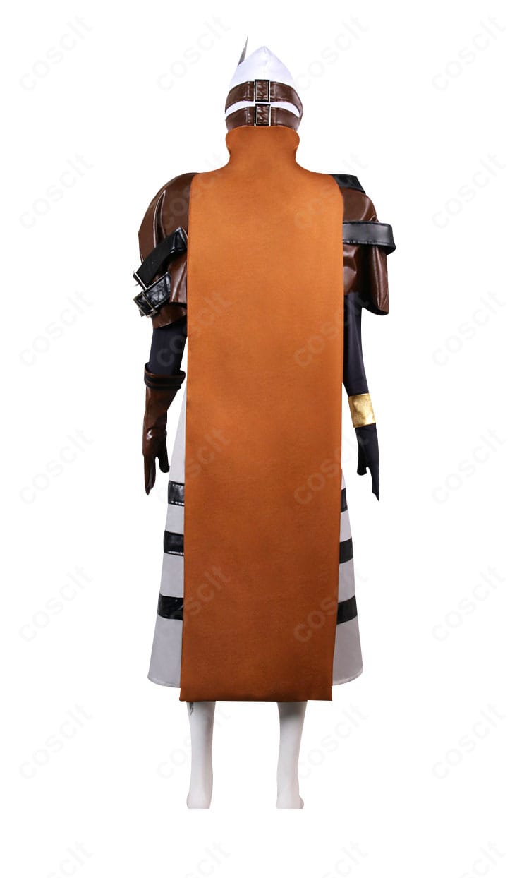 IdentityV 第五人格 占い師(イライ・クラーク)束縛者の背面。コルセットベルトのデザインとマントの広がり、背面開閉仕様を確認できる画像。