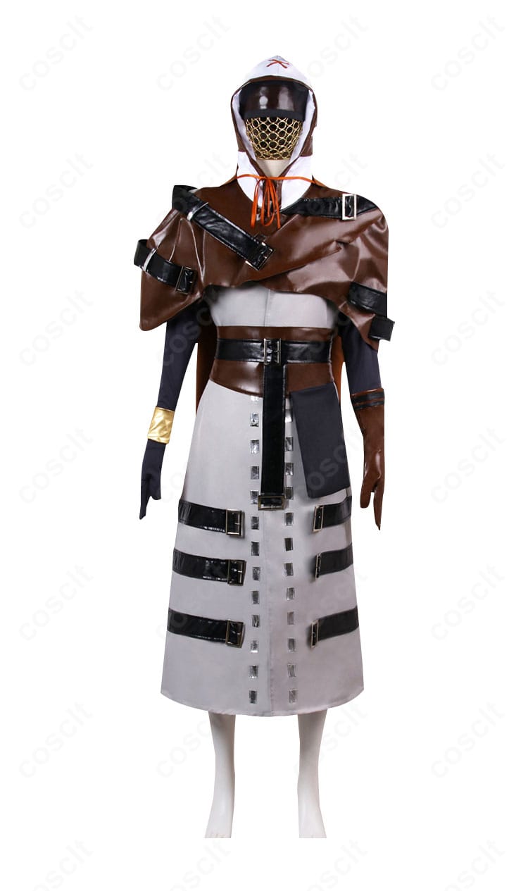 IdentityV 第五人格 占い師(イライ・クラーク)束縛者のコスプレ衣装 正面ディテール。胸元の刺繍、コルセットベルト、落ち着いた配色を鮮明に表現。