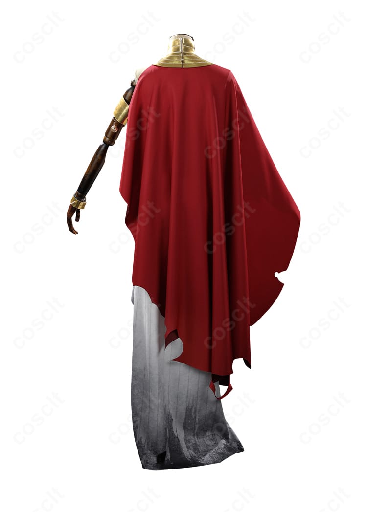 無期迷途 ヘスティア コスプレ衣装の背面。マントの丈感と背面開閉部の構造が見える。