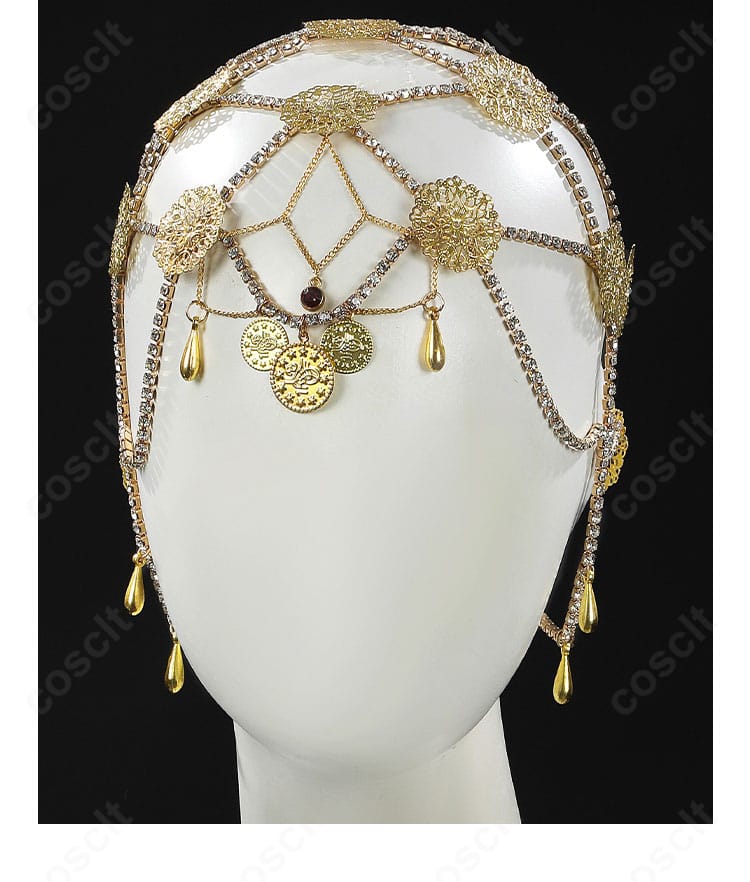 髪飾りのクローズアップ。モチーフ形状と色味のコントラストが分かる。