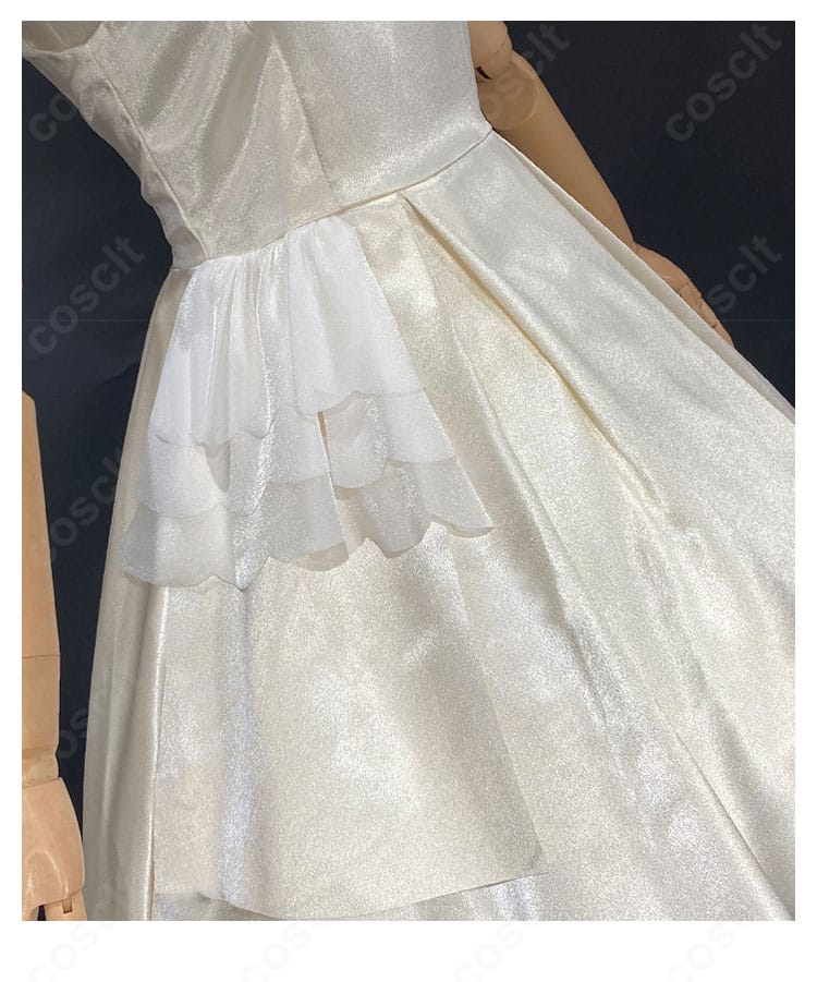 第五人格 少女「記憶 パンドラ」コスプレ衣装の腰部装飾ディテール。刺繍とパーツ配置の近接写真。