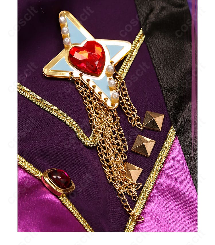 乙狩アドニス SWING NIGHT衣装 右胸前の装飾ディテール(胸飾りの配置)