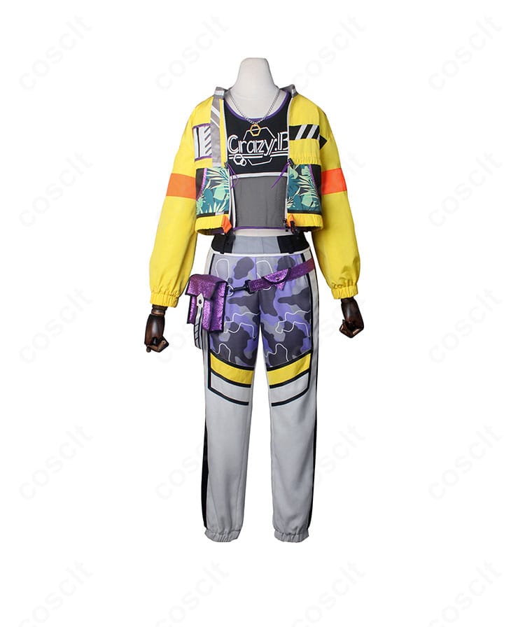 正面全身:あんさんぶるスターズ!!ホットリミット衣装(ニキ・燐音・HiMERU・こはく)のコートとトップス、ボトムのシルエット