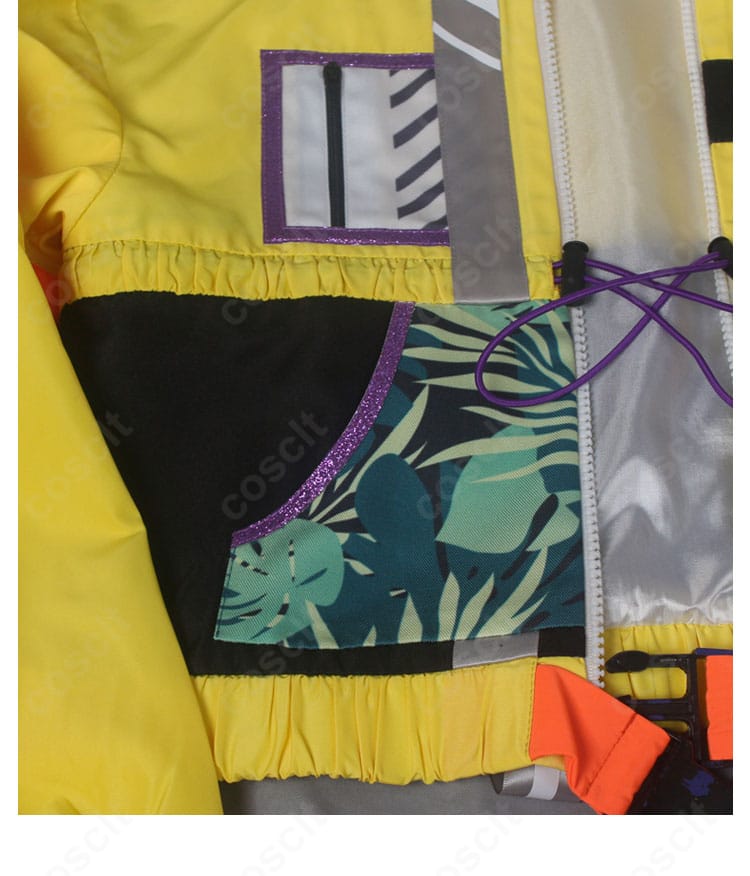 ポケット周辺ディテール:ホットリミット衣装のフラップと装飾パーツ