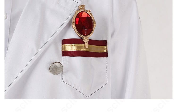 胸元装飾の詳細。ブローチ風パーツと配色の質感が確認できる。