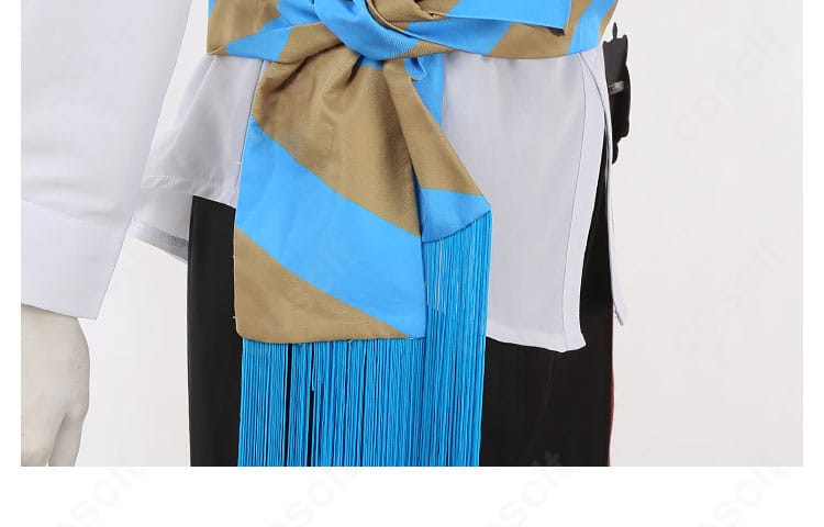 腰ベルトのフリンジ装飾の近接画像。揺れ感と取り付け強度の確認に適する。