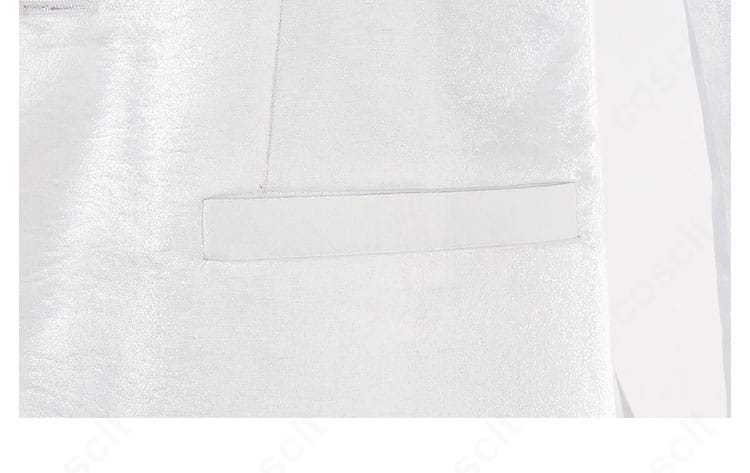 エペル・フェルミエ花婿風コスプレ衣装・胸ポケット周りの装飾。縫製の丁寧さと質感表現