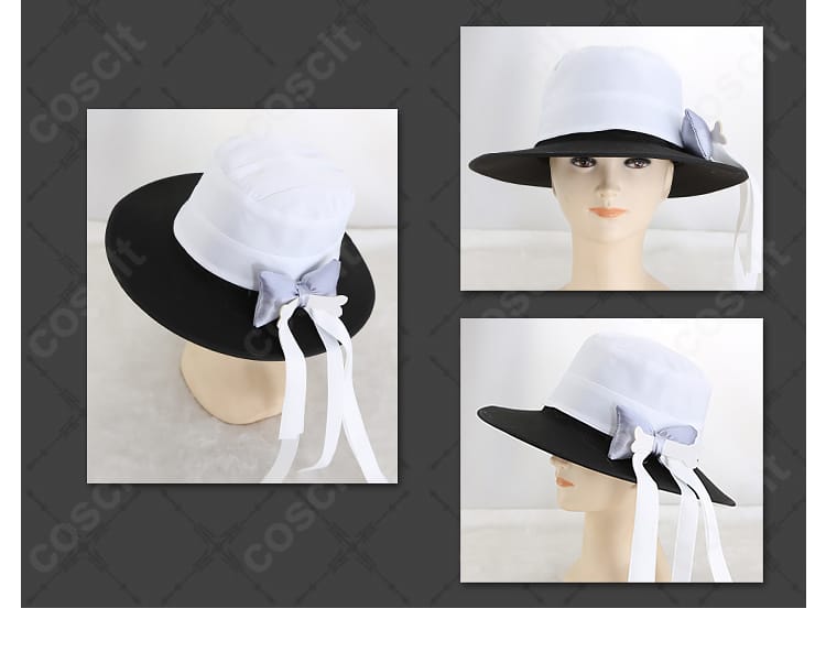 帽子の装飾ディテール(リボンとエンブレム風パーツがポイント)