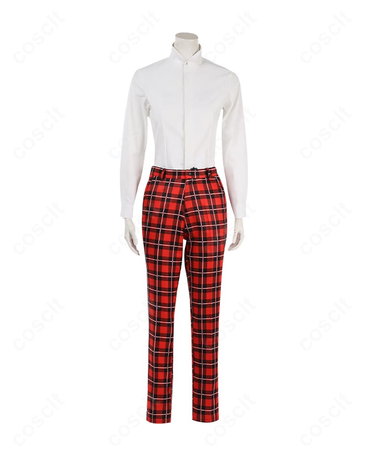 エース・トラッポラ 寮服コスプレ衣装 シャツ前立てとボタンの近接ディテール