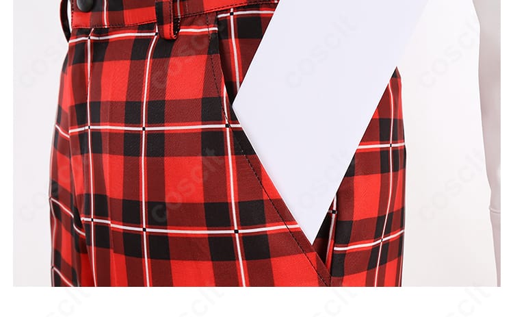 エース・トラッポラ 寮服コスプレ衣装 ズボンのポケットとステッチの詳細