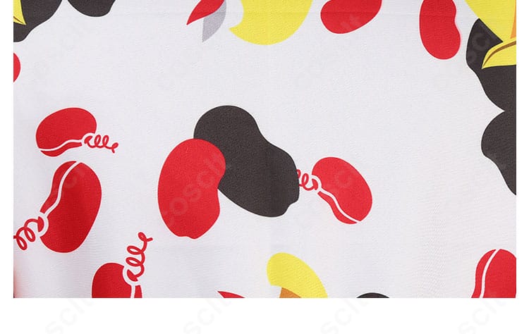 コートのプリント(グラフィティ風)装飾の近接。発色とエッジの再現度が分かるツイステ衣装。