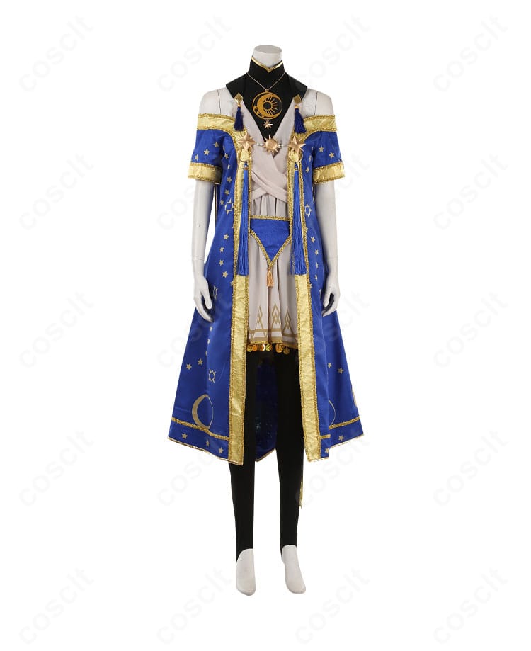 ツイステ デュース・スペード 星送りの衣コスプレ 正面全景。胸元の刺繍と装飾が分かるフルショット