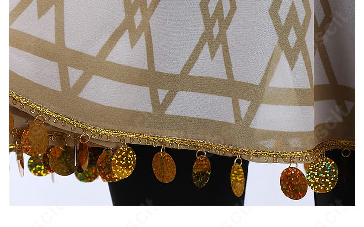 ツイステ デュース・スペード 星送りの衣コスプレ レギンスパンツの装飾。サイドの意匠とシルエット