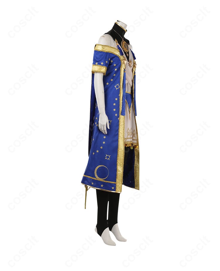 ツイステ デュース・スペード 星送りの衣コスプレ 右側面。コートと腰飾りのラインが分かるシルエット写真