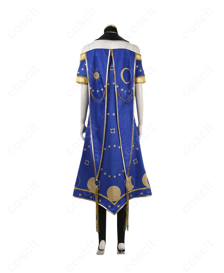 ツイステ デュース・スペード 星送りの衣コスプレ 背面。背中の切り替えと落ち感、フィット感が分かるショット