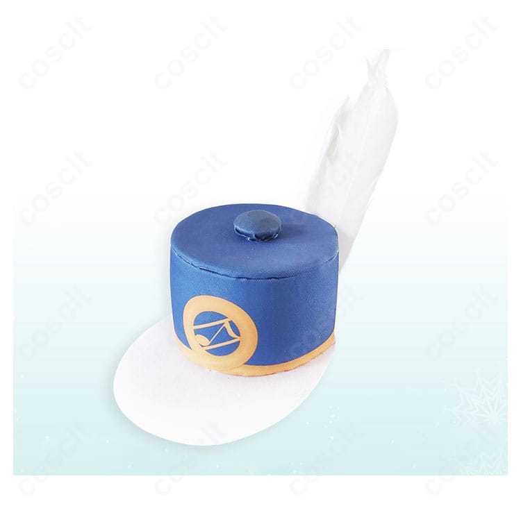 雪ミク2020 コスプレ衣装の帽子ディテール。マーチングバンド風の飾りと質感、縁取りの仕上げをクローズアップ。