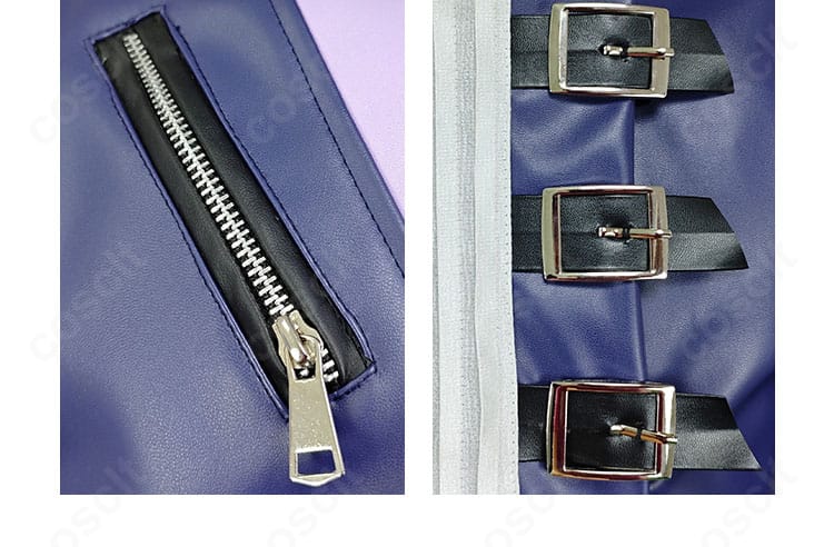 ノワール衣装の衣袋と門襟の装飾ディテール。黒基調の重厚感を表現