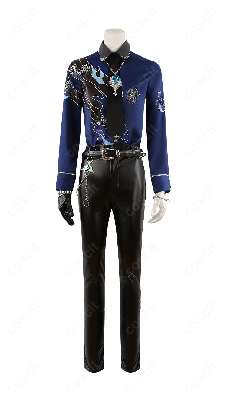 インナーシャツ正面：蓮巳敬人 ドミナント衣装のシャツ襟・前立てのステッチ