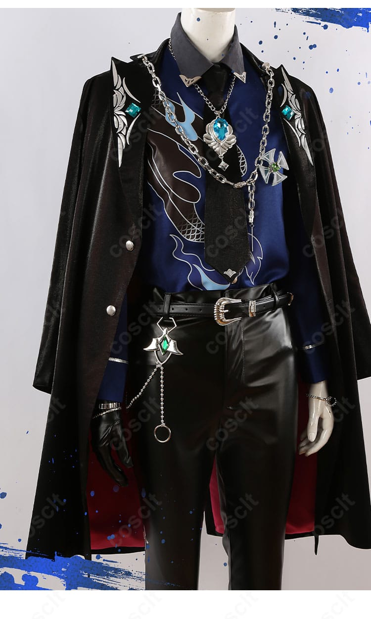 襟元ディテール：蓮巳敬人 ドミナント衣装のシャツ襟飾りと金具の質感