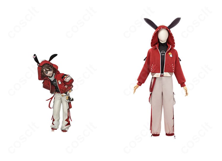 商品正面とポチャッコの組み合わせイメージ。第五人格 ルカ・バルサー(囚人)ポチャッココラボ衣装の全体像