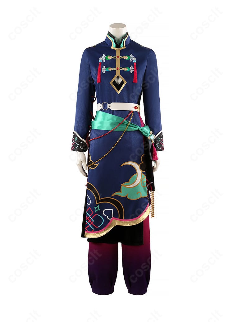 七種茨 パープレックス衣装の正面全身。胸元刺繍と配色ライン、端正なシルエットがわかるビュー。