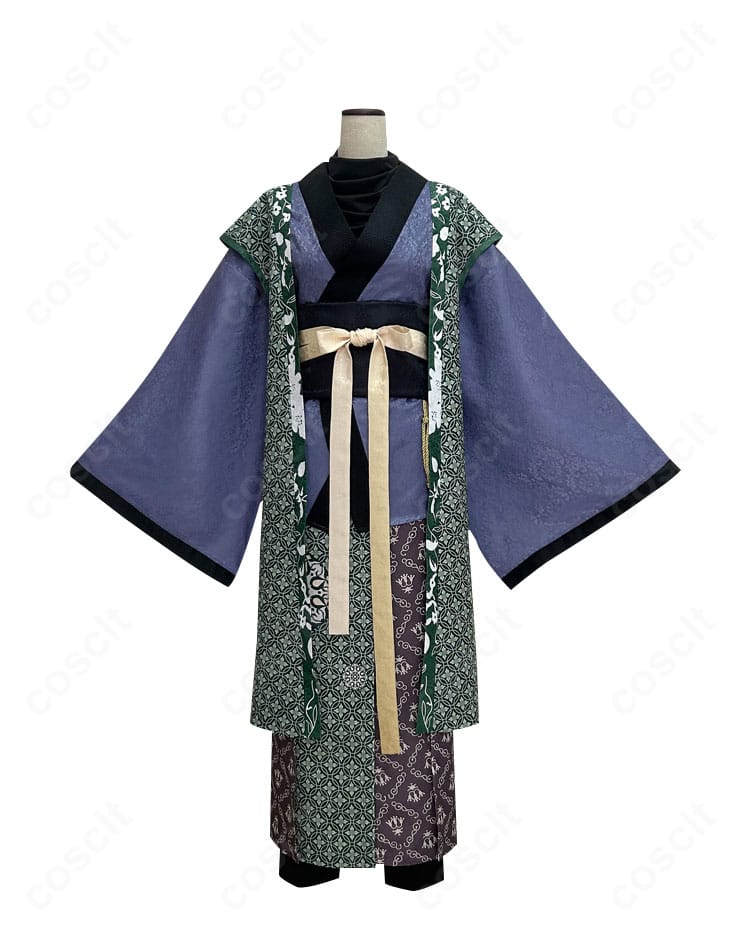 黒神話:悟空 クモ精 4番目の姉コスプレ衣装の正面。重ね着シルエットと落ち着いた配色、襟・腰飾りの構成が分かる全景。