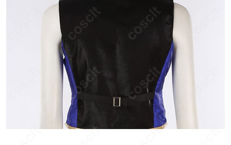 ベスト背面の調整ベルトと切り替えラインの詳細画像