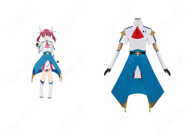 桜木カナのアニメ版魔法少女制服コスプレ。正面全身とキャラクター比較で高再現のシルエットと配色が分かる構図。