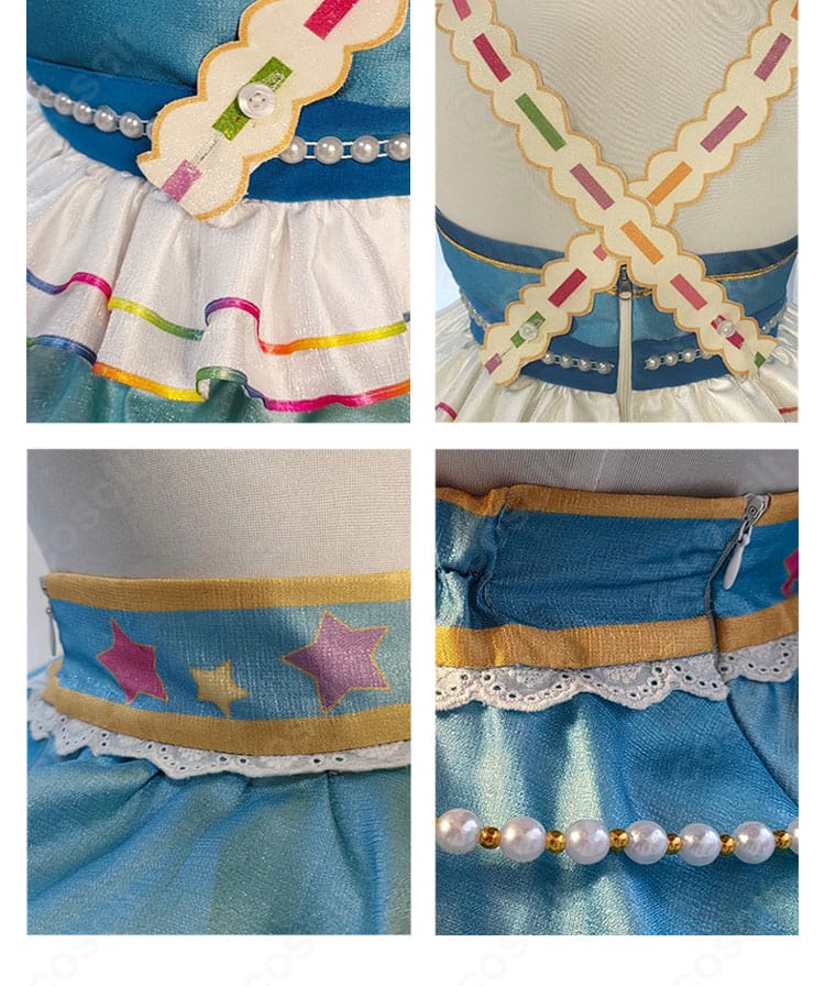 背面全体とスカートヘッドの意匠。バックリボンやファスナー位置、後ろ姿のシルエットを確認できる。