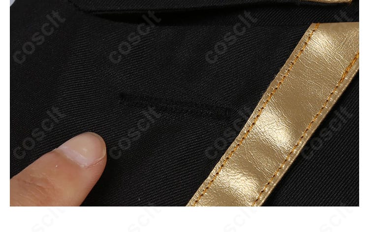 衣領の装飾プレートとトリミングを示すアップ写真