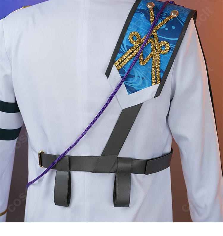 朔間凛月 チャンバラナイト衣装の背面装飾アップ。たすき・紐飾りの取り回しが分かる