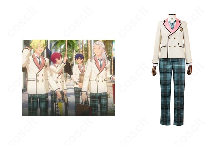 あんさんぶるスターズ！！ 私立すくらんぶる学園 制服コスプレの正面全身と参考キャラクターイメージの組み合わせ