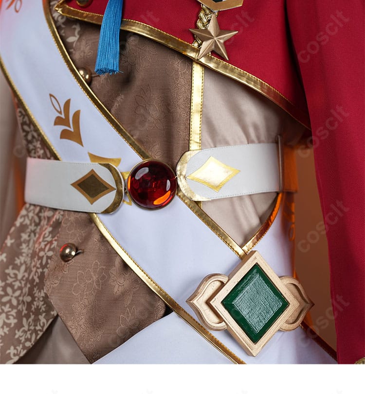 三毛縞 斑 衣装の腰ベルトと腰飾りの接続部。金具の質感と位置関係を丁寧に再現。