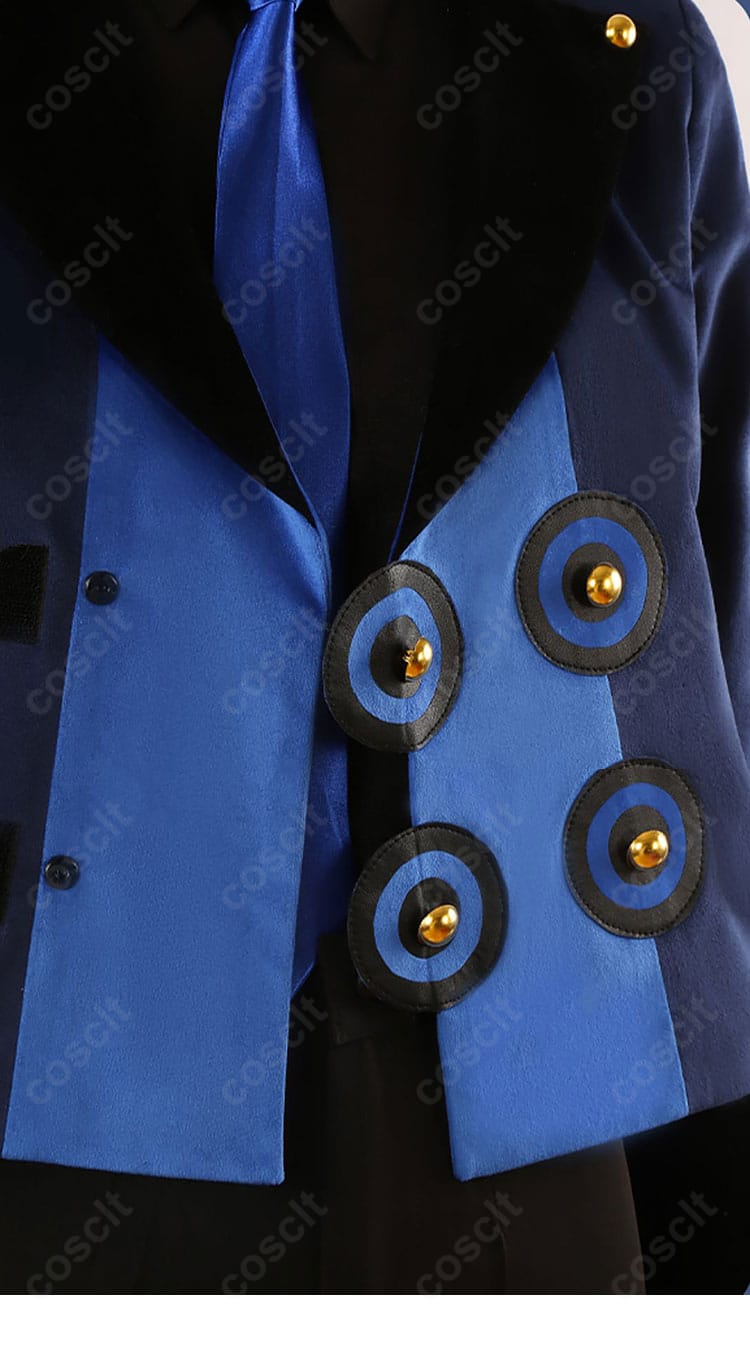 結城理 ベルベットルーム衣装 襟元の装飾と配色の詳細